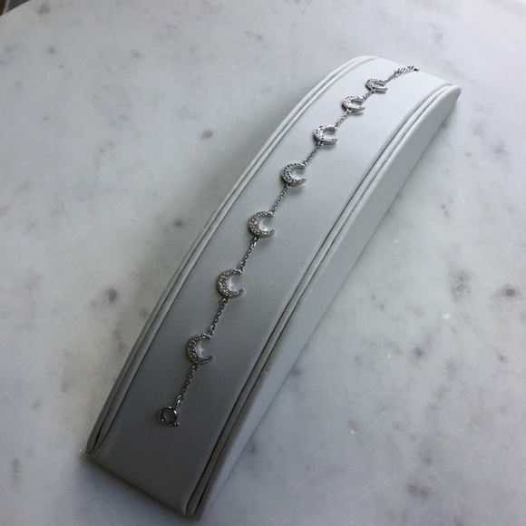 Sterling Silver RP CZ Crescent Bracelet - Picture 9 of 17